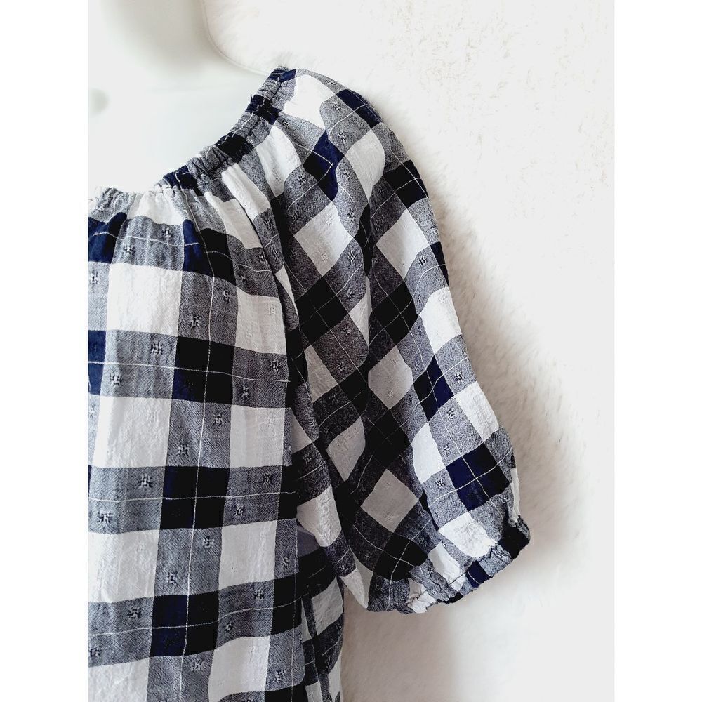 Universal thread blue plaid XXL Blouse - Picture 2 of 5